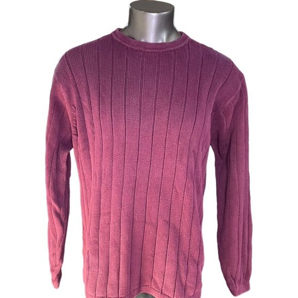 Mens Eddie Bauer Warm Sweater Ribbed Crewneck Red Maroon Size Tall XL u - Picture 3 of 7